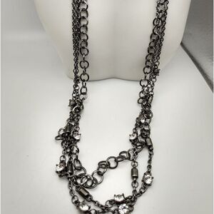 Crystal rhinestone dungeon wear grunge‎ chainmail necklace